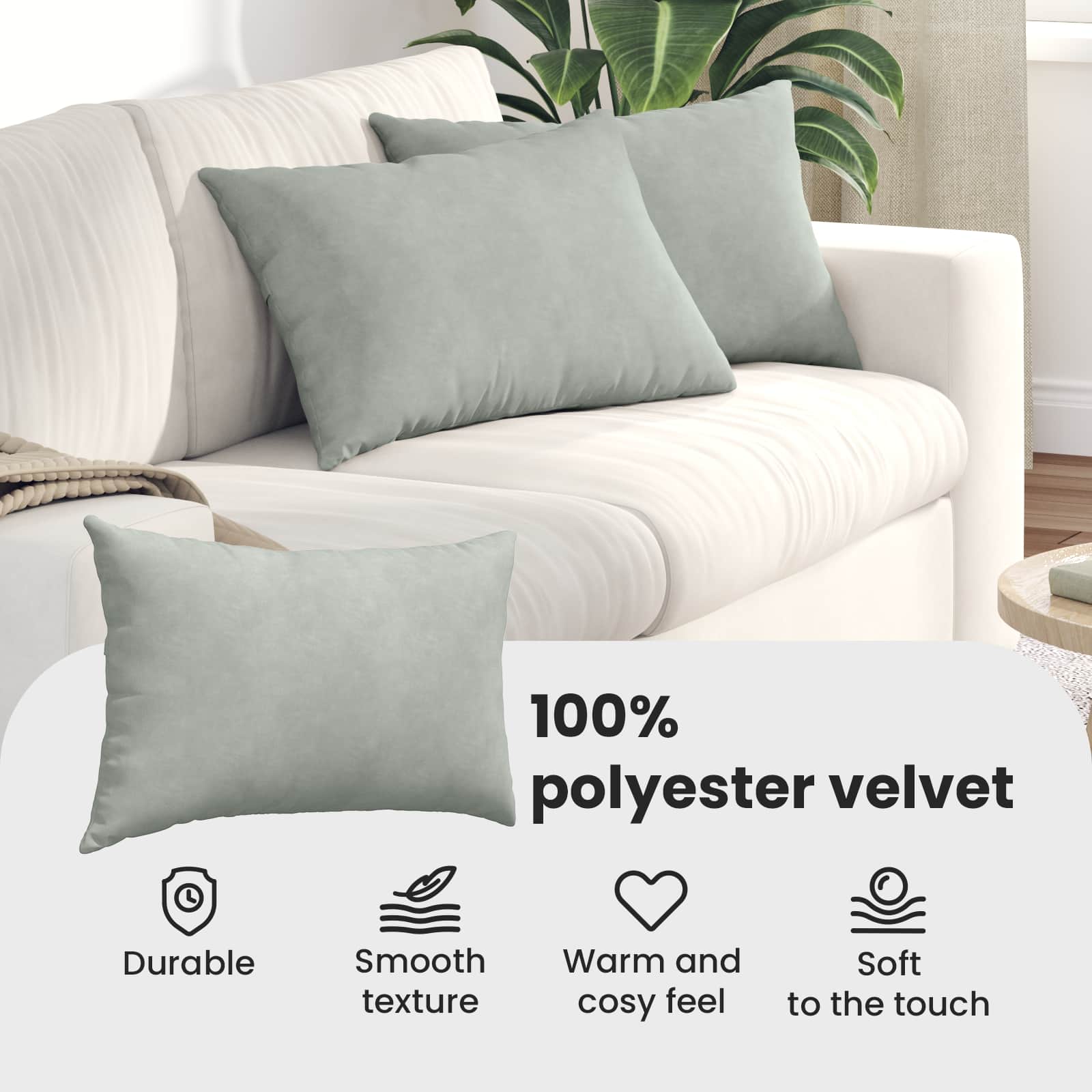 Sofa Pillows 2 pcs Light gray 60 x 40 cm
