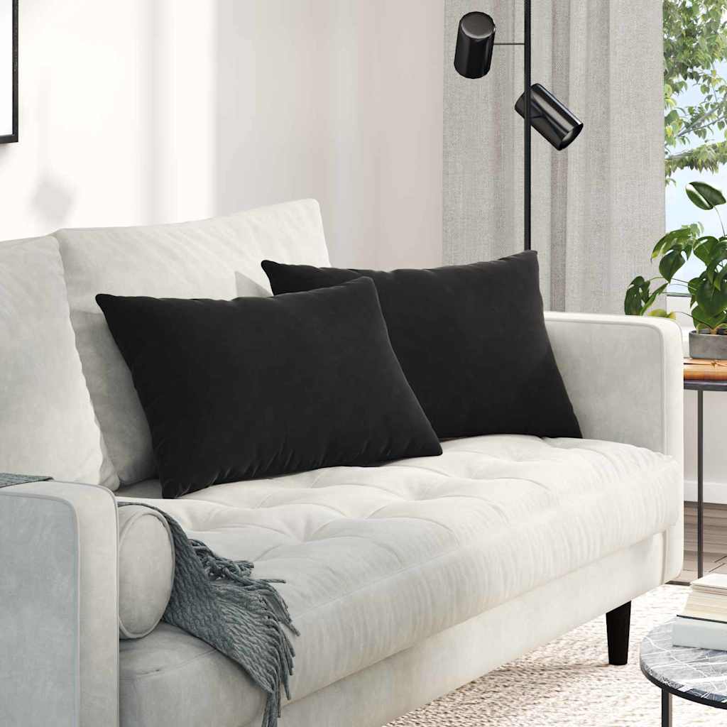 Sofa Pillows 2 pcs Black 60 x 40 cm Cordura Fabric