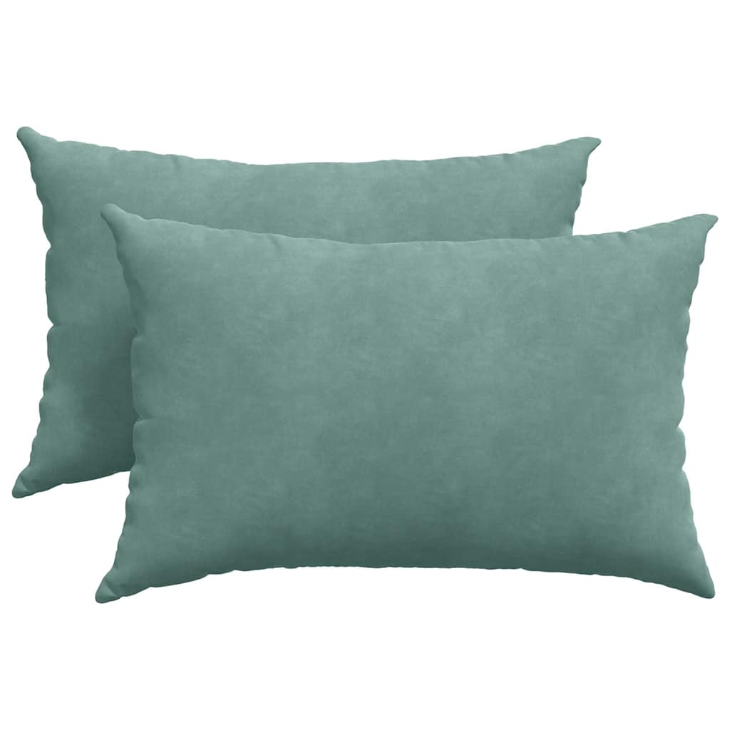 Sofa Pagalvės 2 pcs Jūrinė žalia 60 x 40 cm Kordūrinis audinys
