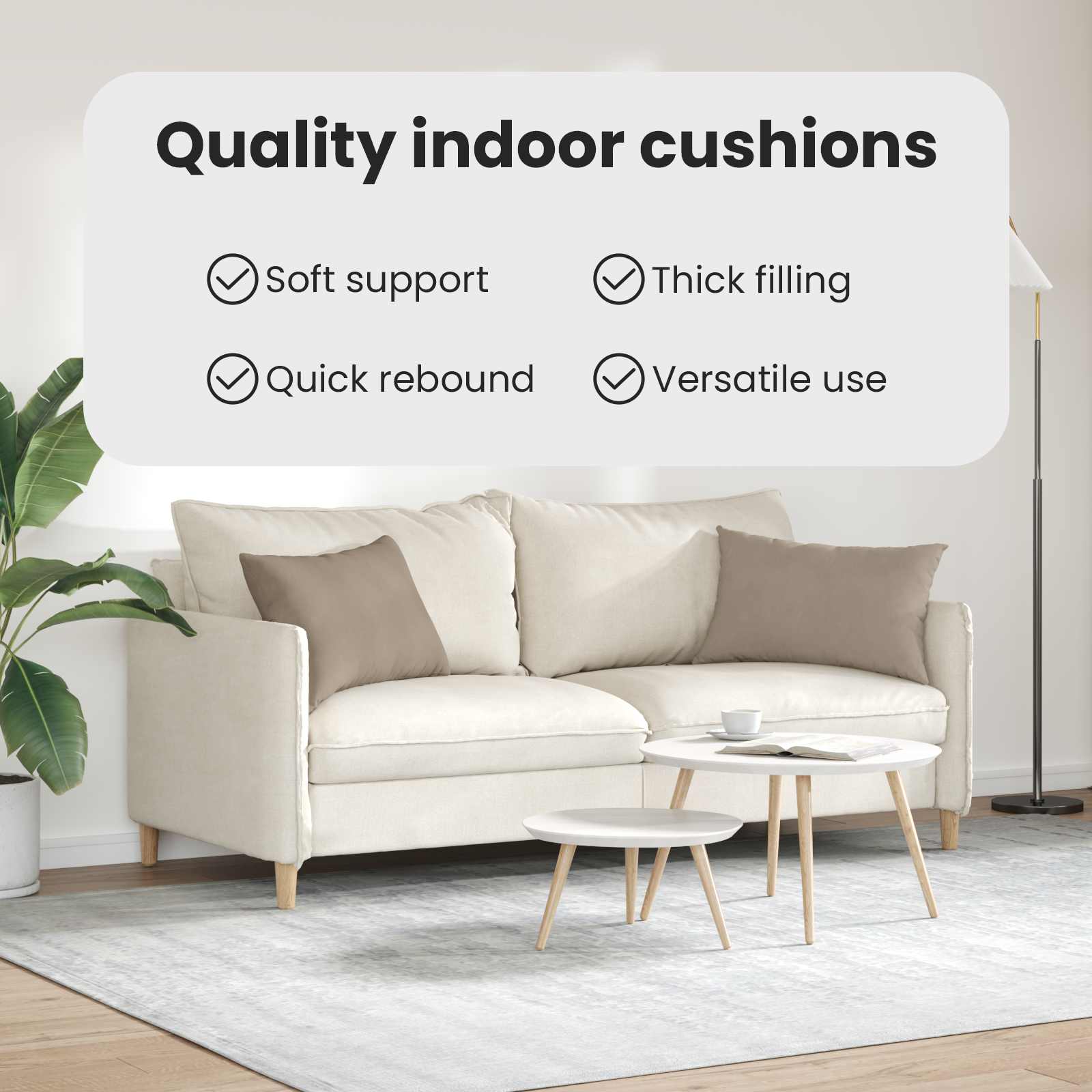 Sofa Pagalvės 2 pcs Taupe 60 x 40 cm audinys