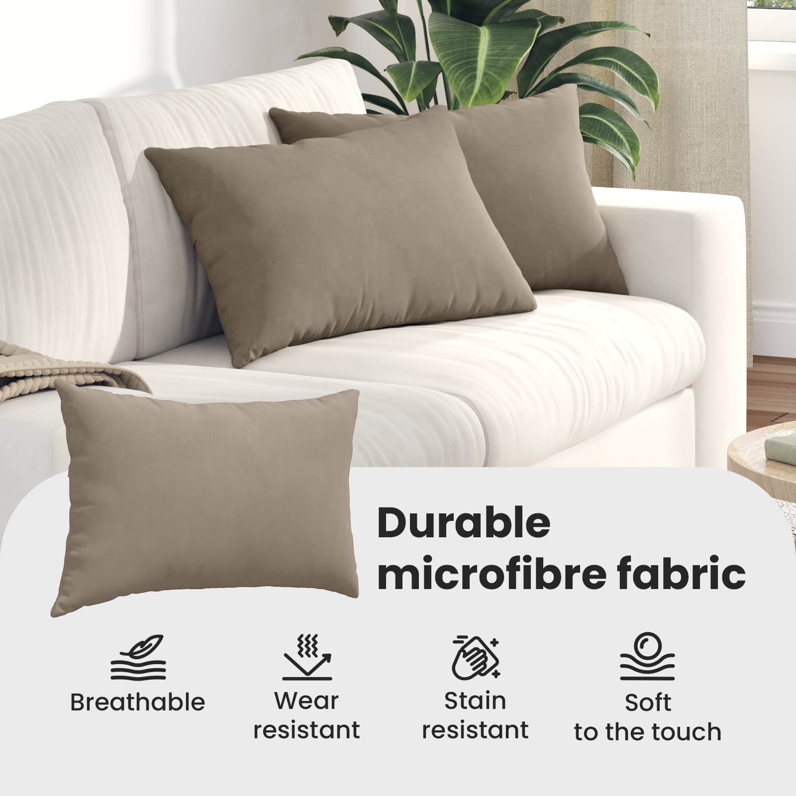 Sofa Pagalvės 2 pcs Taupe 60 x 40 cm audinys