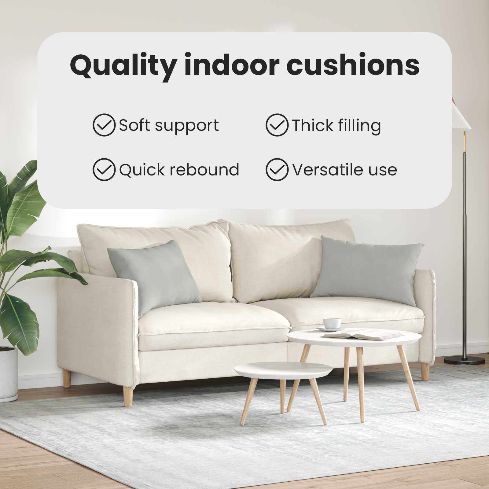 Sofa Pagalvės 2 pcs Šviesiai pilka 60 x 40 cm audinys