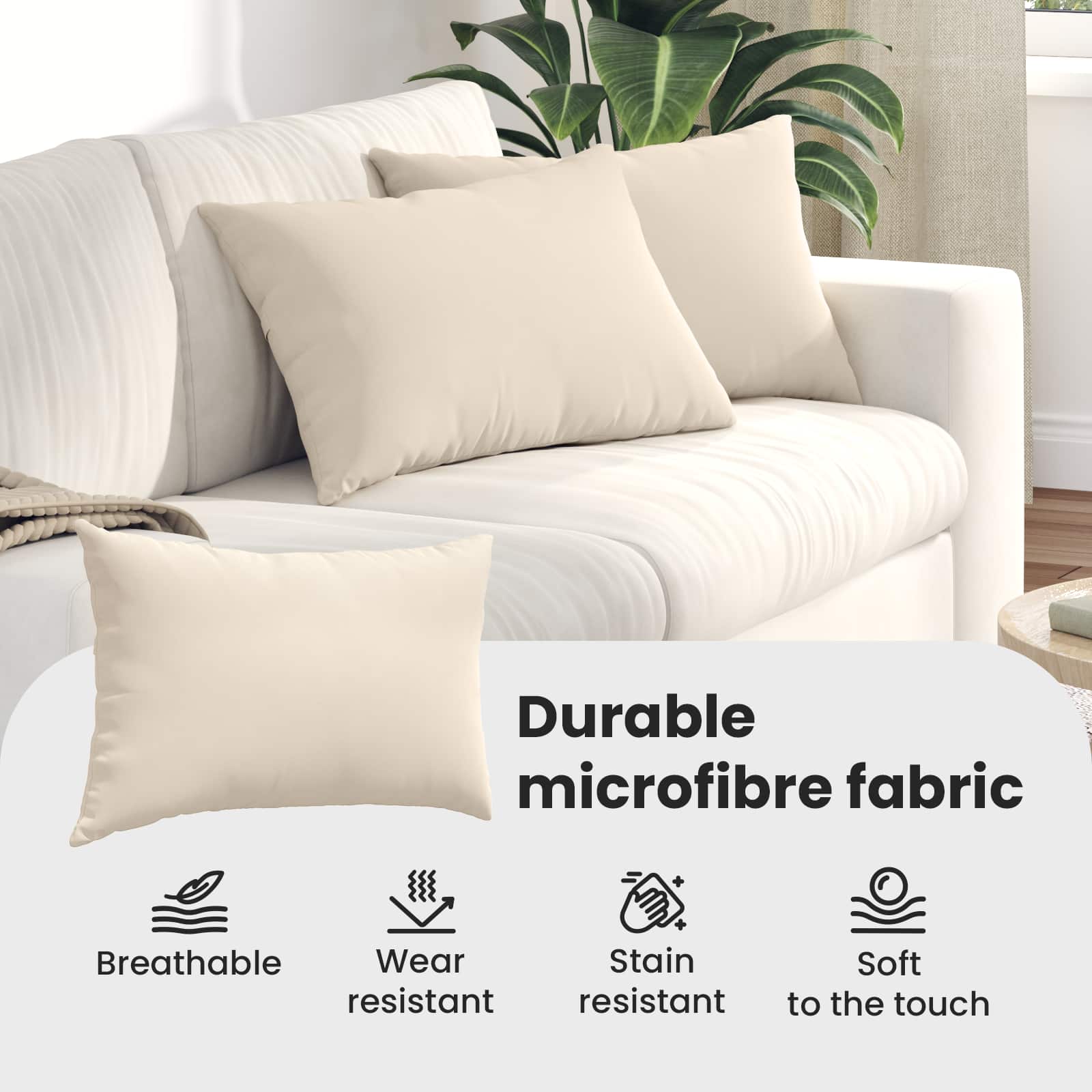 Sofa Pagalvės 2 pcs Smėlio 60 x 40 cm audinys