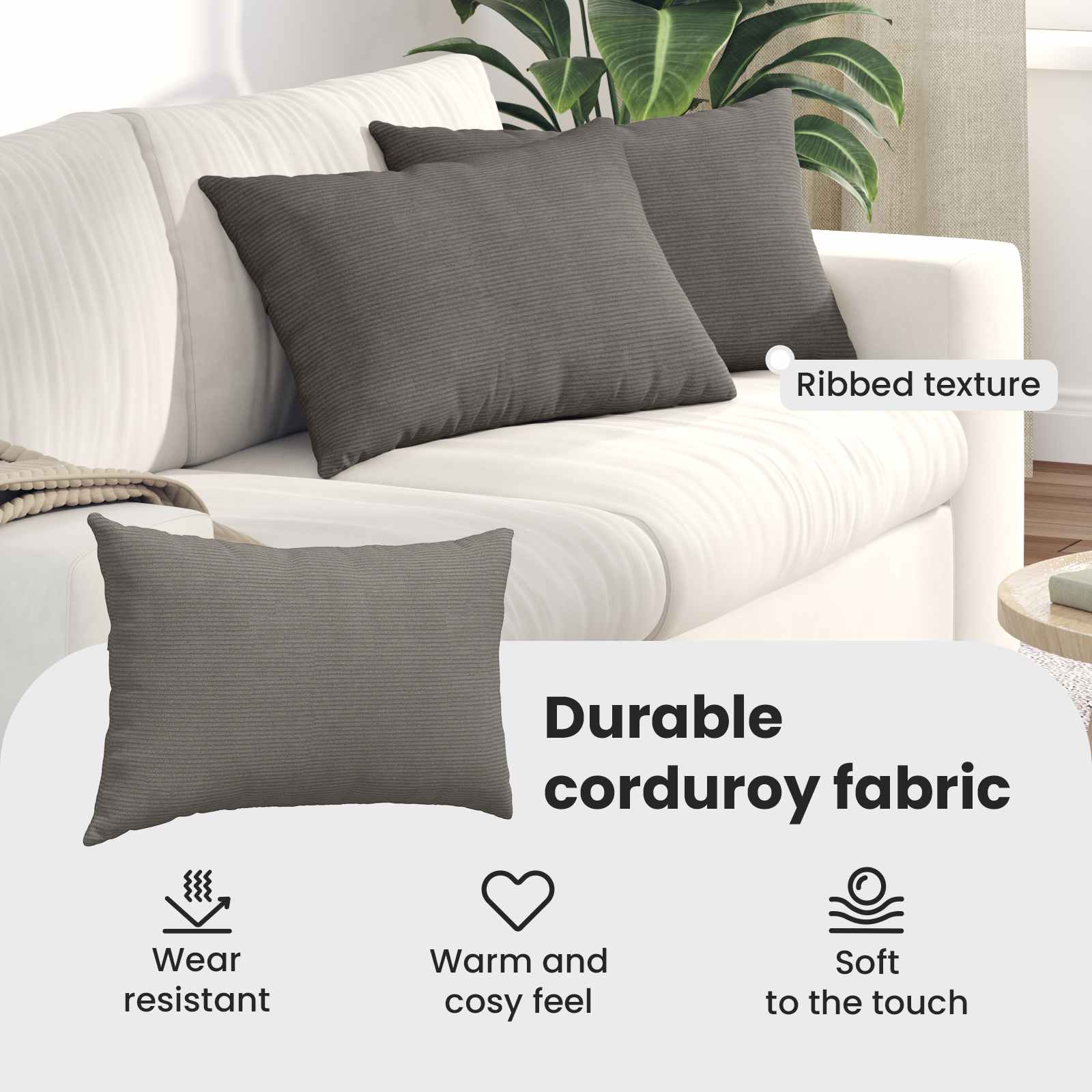 Sofa Pagalvės 2 pcs Šviesiai pilka 60 x 40 cm