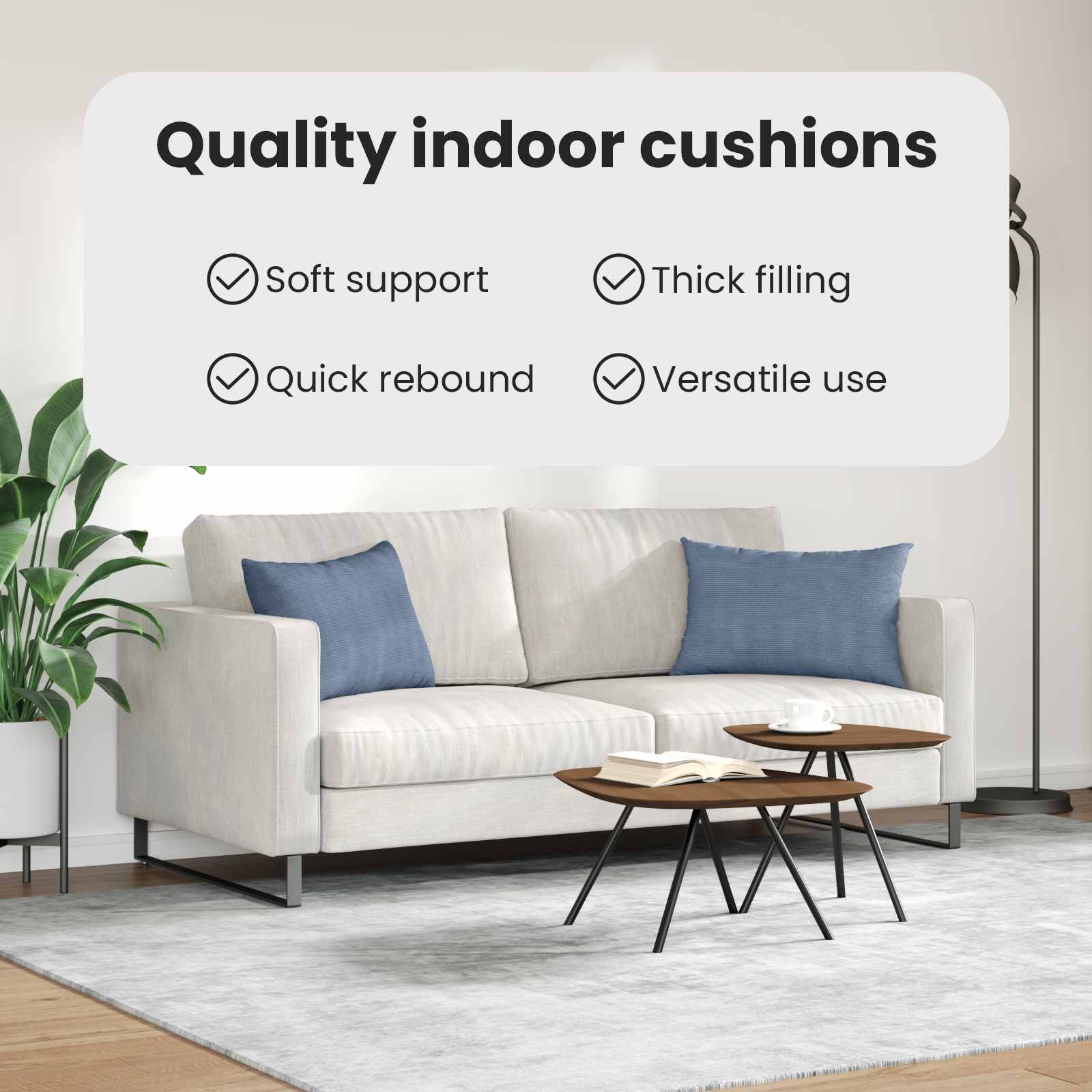 Sofa Pagalvės 2 pcs Mėlyna 60 x 40 cm Kordūrinis audinys