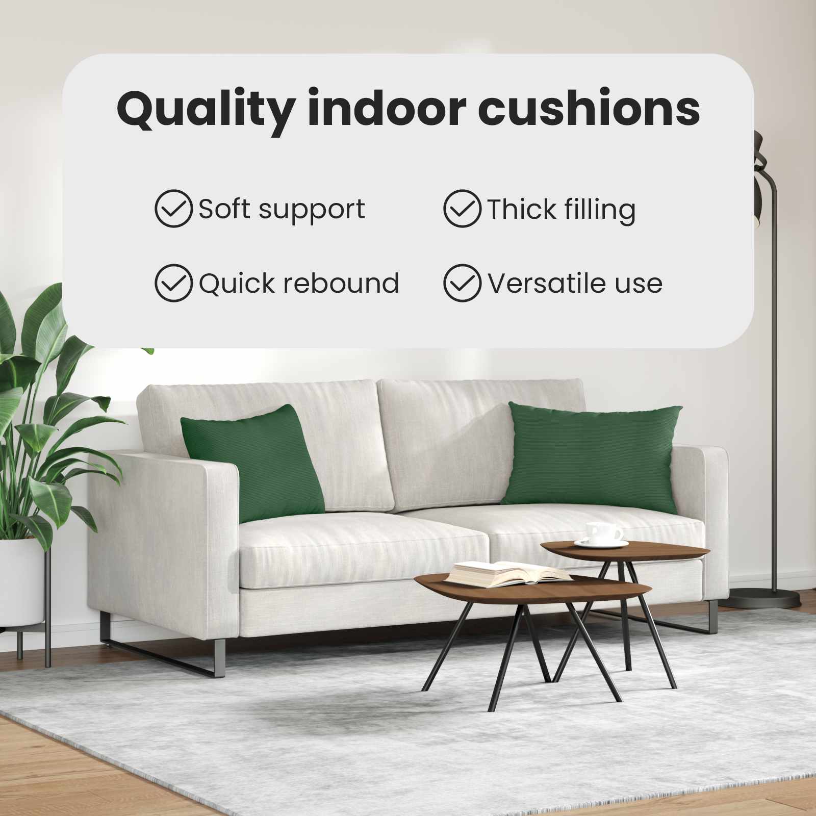Sofa Pagalvės 2 pcs Tamsiai žalia 60 x 40 cm Kordūrinis audinys
