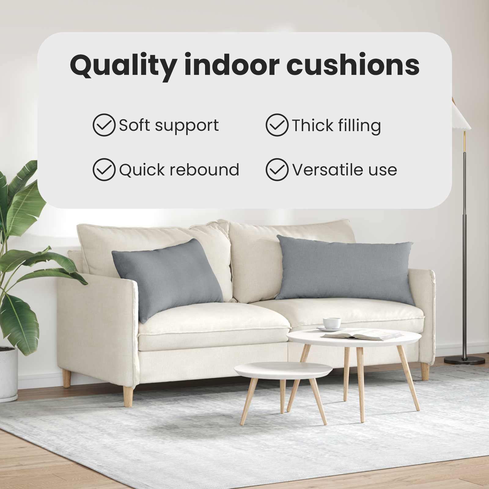 Sofa Pagalvės 2 pcs Šviesiai pilka 80 x 40 cm audinys
