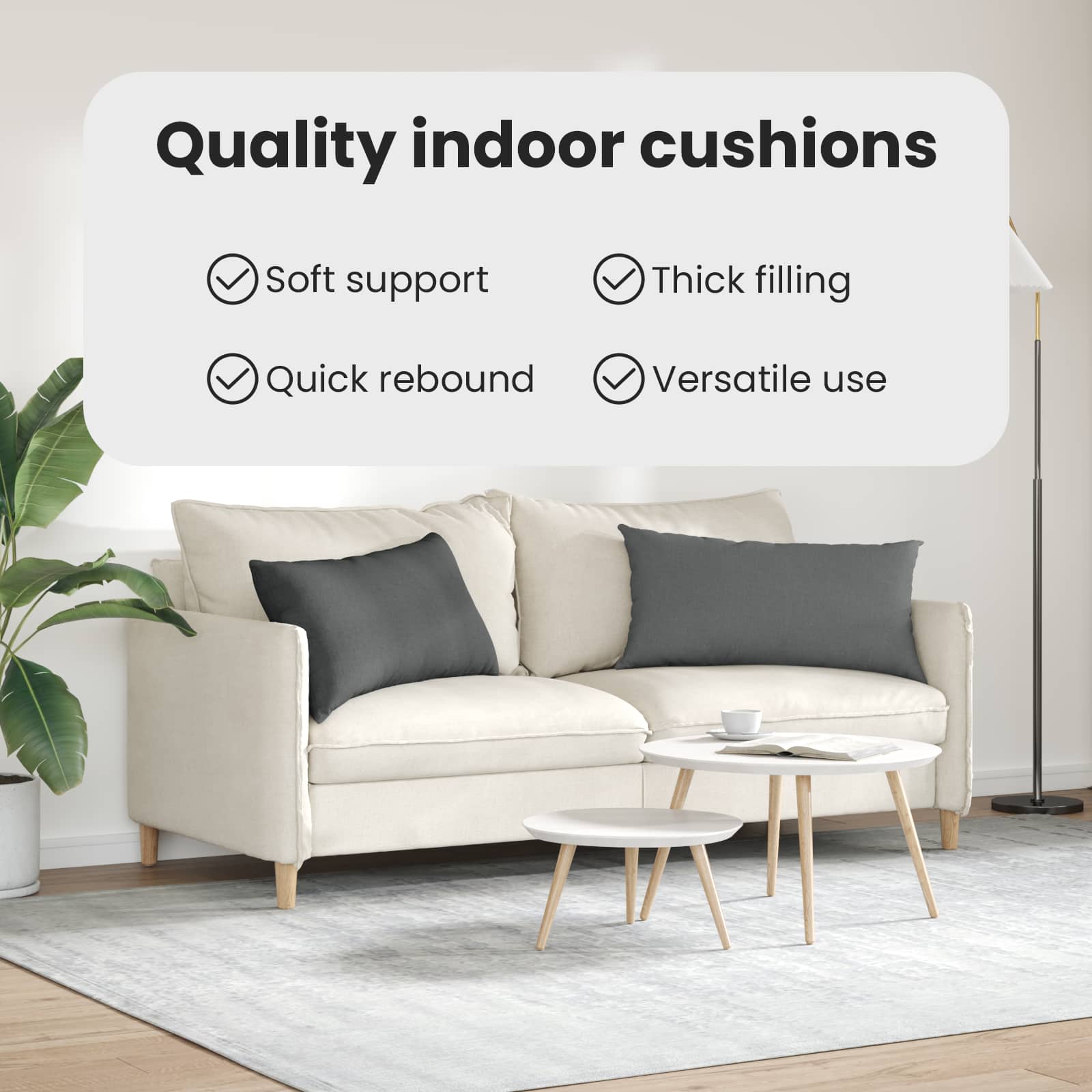 Sofa Pagalvės 2 pcs Tamsiai pilka 80 x 40 cm audinys