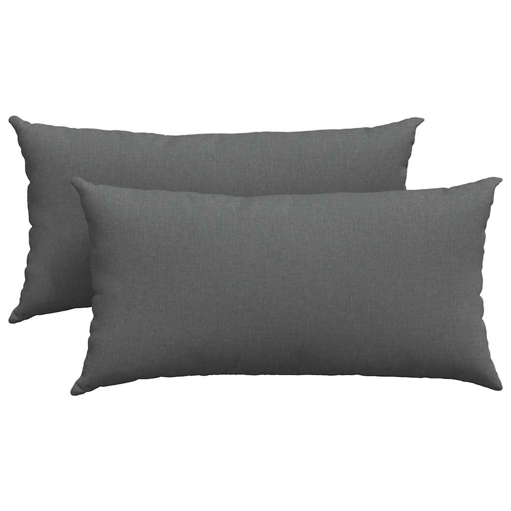 Sofa Pagalvės 2 pcs Tamsiai pilka 80 x 40 cm audinys