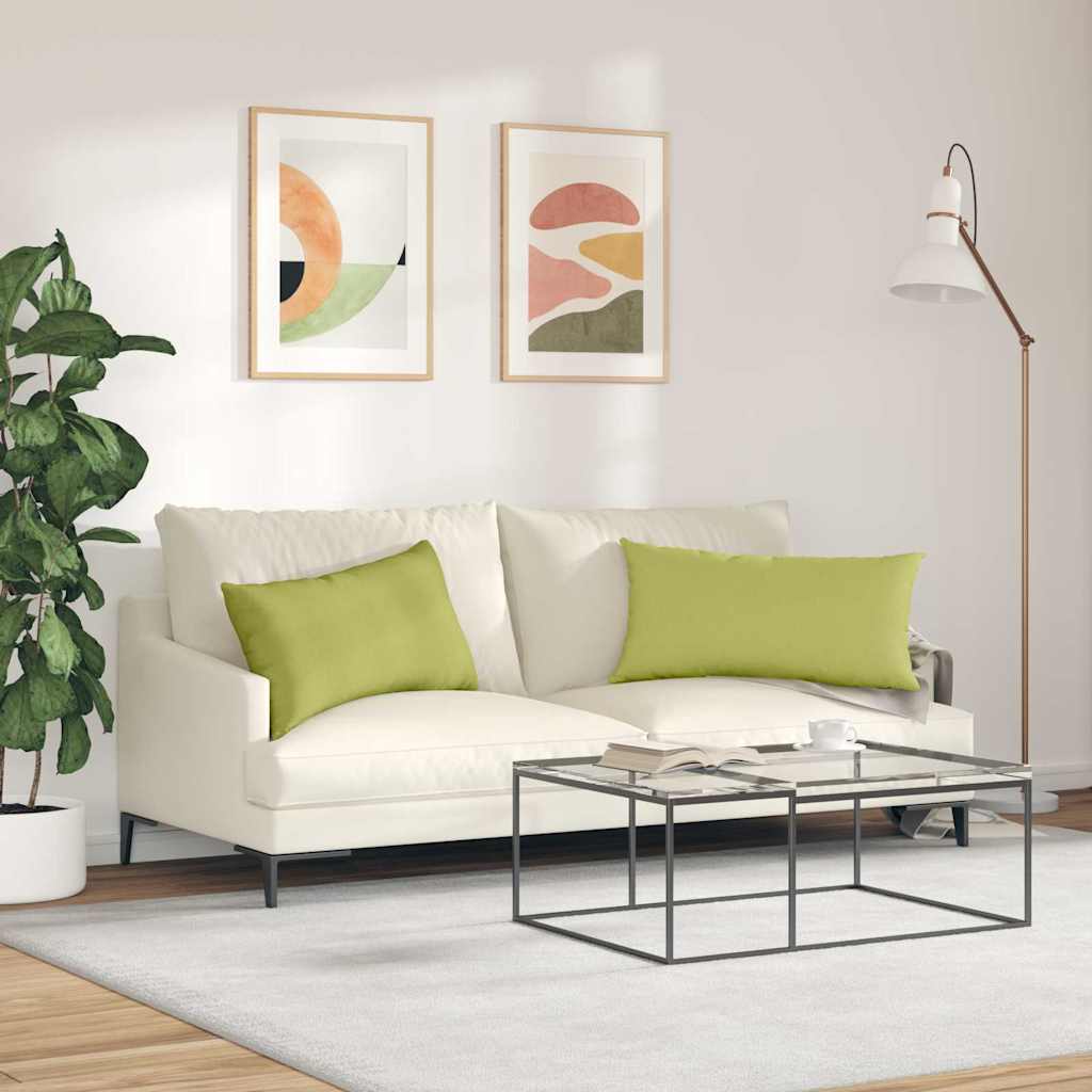 Sofa Pillows 2 pcs Light green 80 x 40 cm fabric