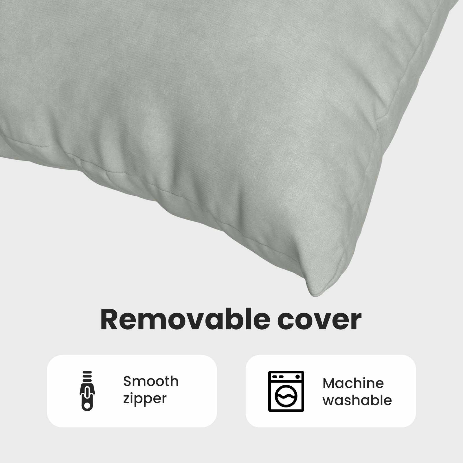 Sofa Cushions 2 pcs Light grey 80 x 40 cm