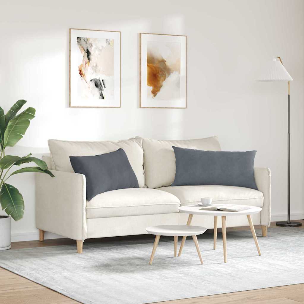 Sofa Pillows 2 pcs Dark Grey 80 x 40 cm Corduroy Fabric