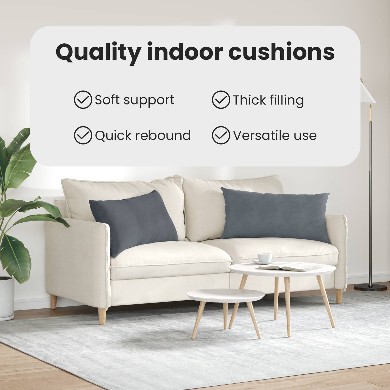 Sofa Pagalvės 2 pcs Tamsiai pilka 80 x 40 cm Kordūrinis audinys