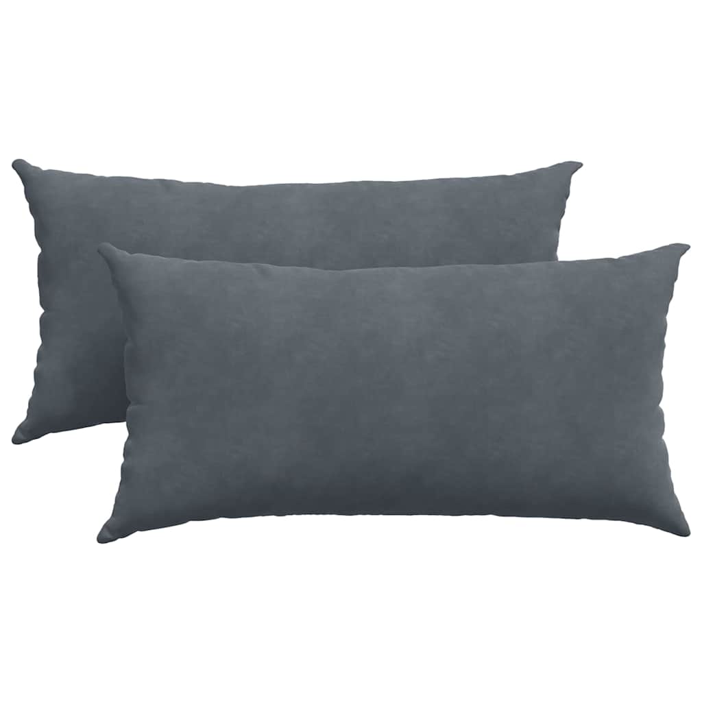 Sofa Pillows 2 pcs Dark Grey 80 x 40 cm Corduroy Fabric