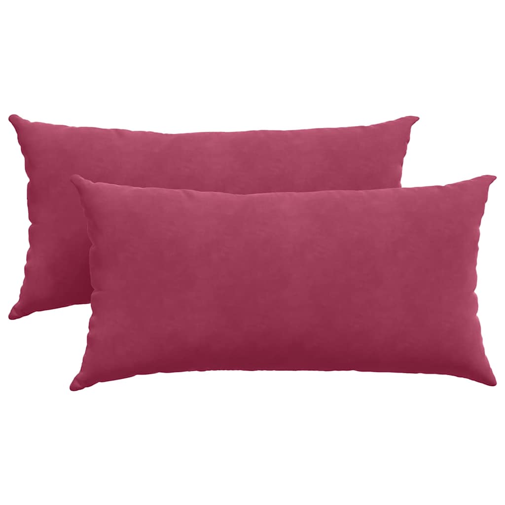 Sofa Pillows 2 pcs Wine red 80 x 40 cm Corduroy fabric