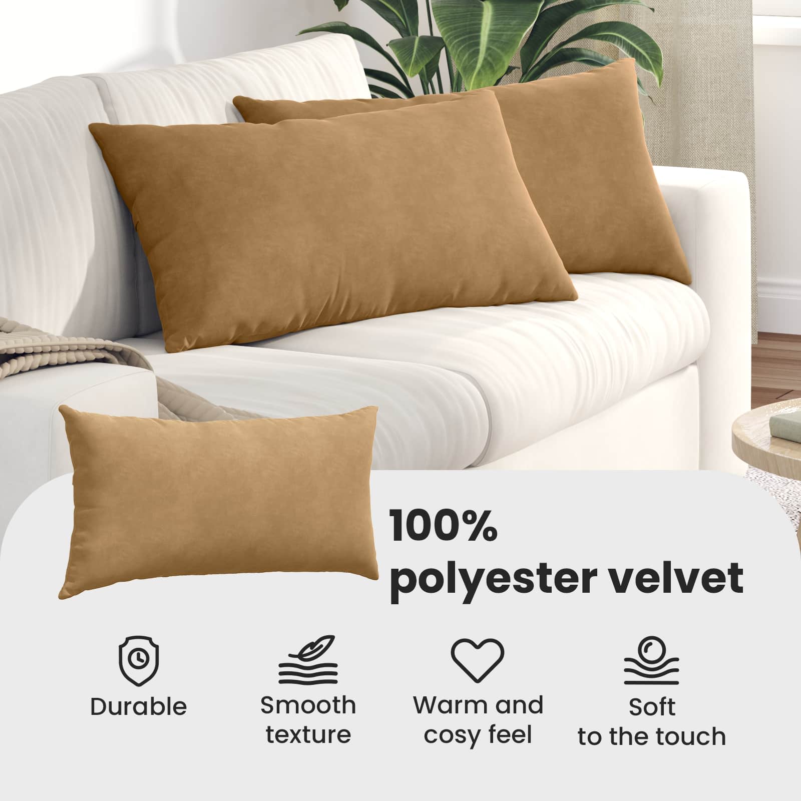 Sofa Pillows 2 pcs Brown 80 x 40 cm Corduroy Fabric