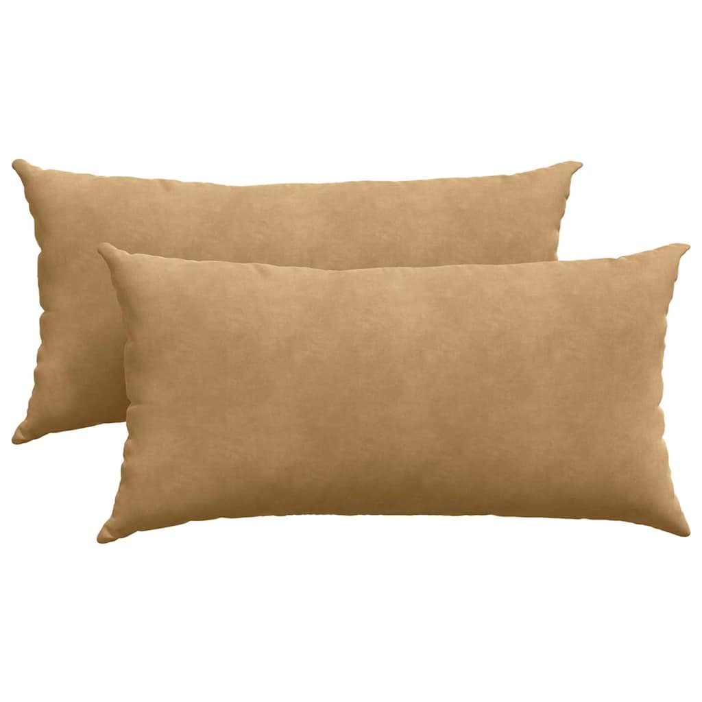 Sofa Pillows 2 pcs Brown 80 x 40 cm Corduroy Fabric