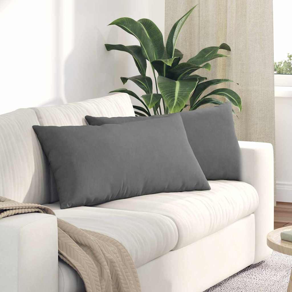Sofa Pagalvės 2 pcs Tamsiai pilka 80 x 40 cm audinys