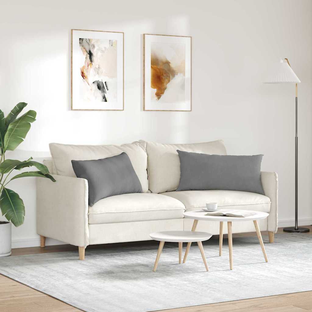 Sofa Pagalvės 2 pcs Tamsiai pilka 80 x 40 cm audinys