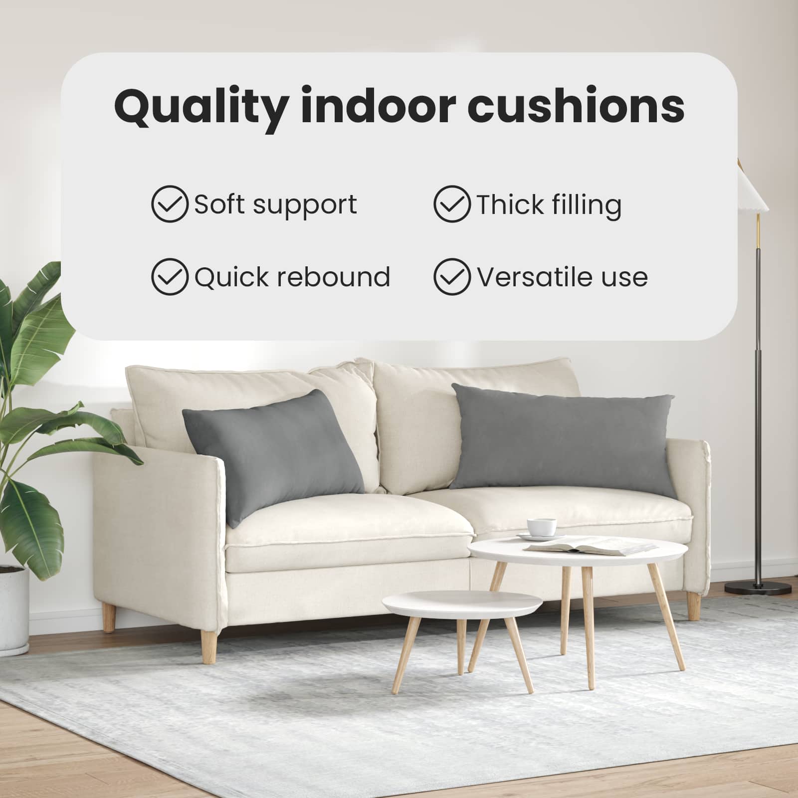 Sofa Pagalvės 2 pcs Tamsiai pilka 80 x 40 cm audinys