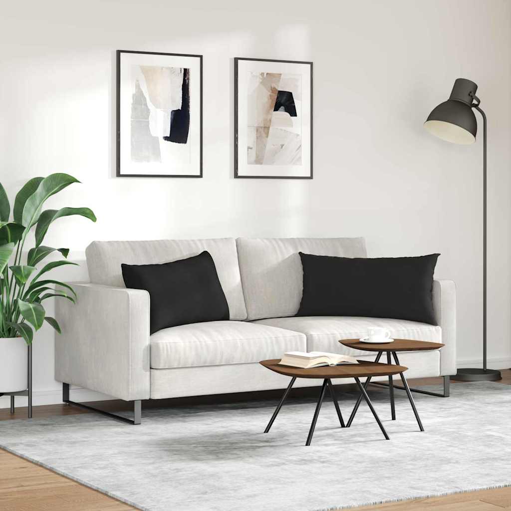 Dīvāna spilveni 2 gab. melni 80 x 40 cm audums