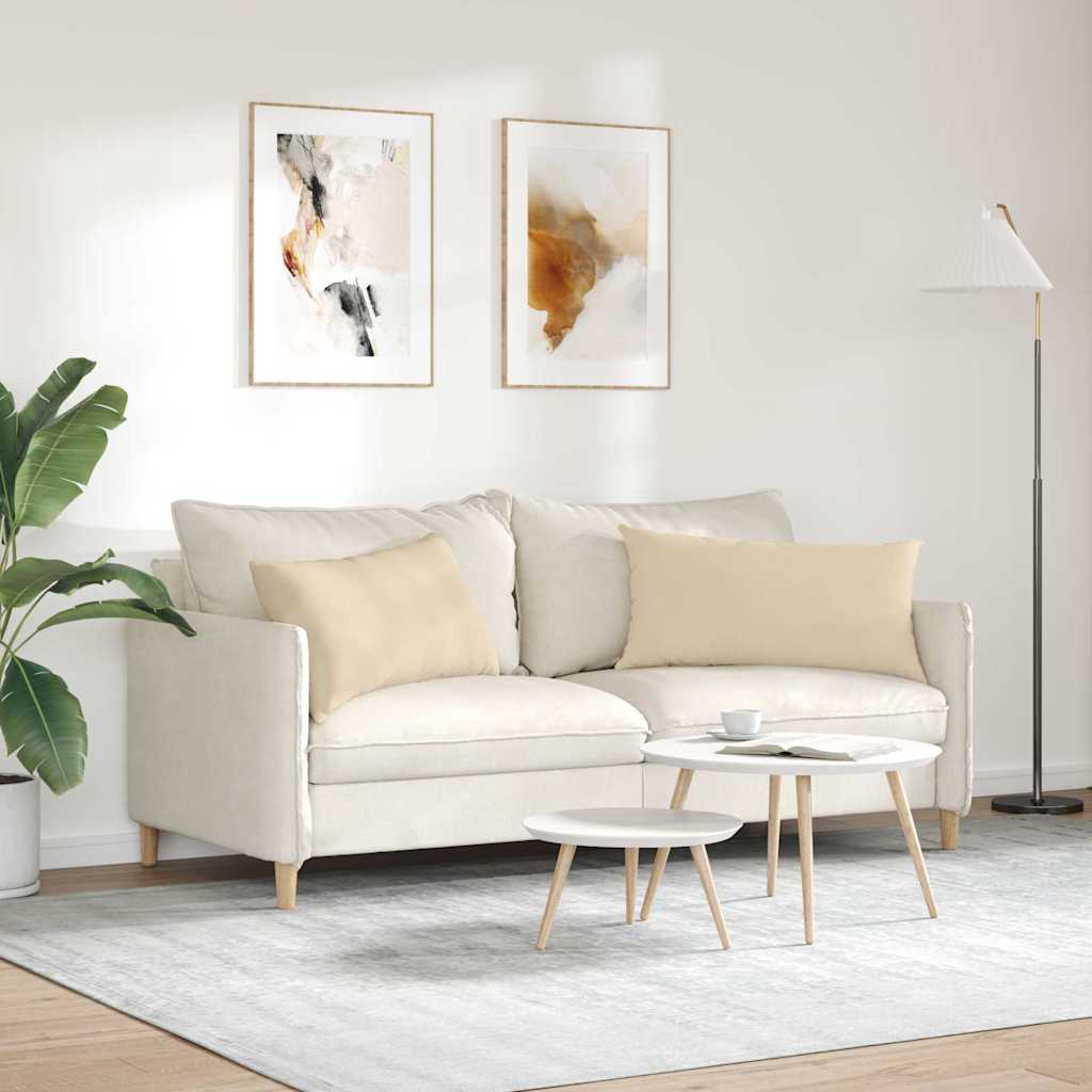 Sofa Pagalvės 2 pcs Kreminė 80 x 40 cm audinys