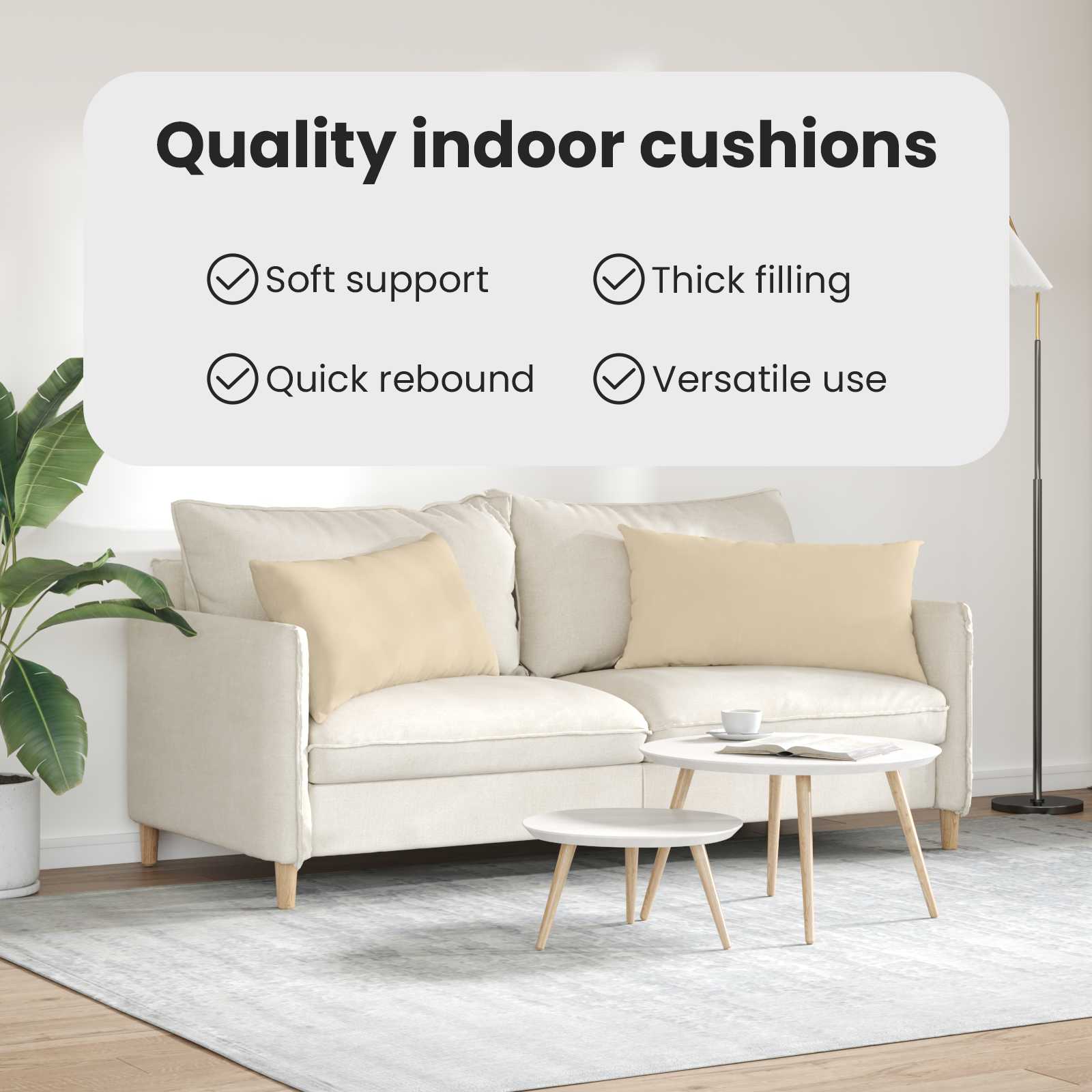 Sofa Pagalvės 2 pcs Kreminė 80 x 40 cm audinys