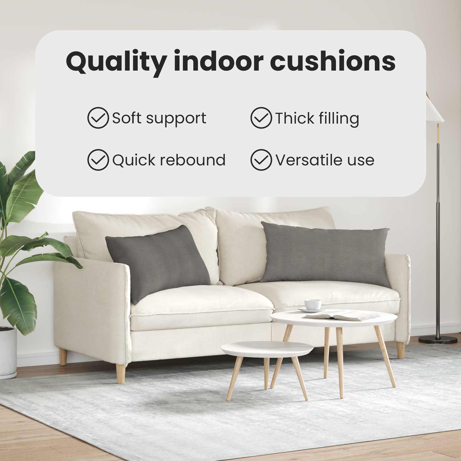 Sofa Pagalvės 2 pcs Šviesiai pilka 80 x 40 cm