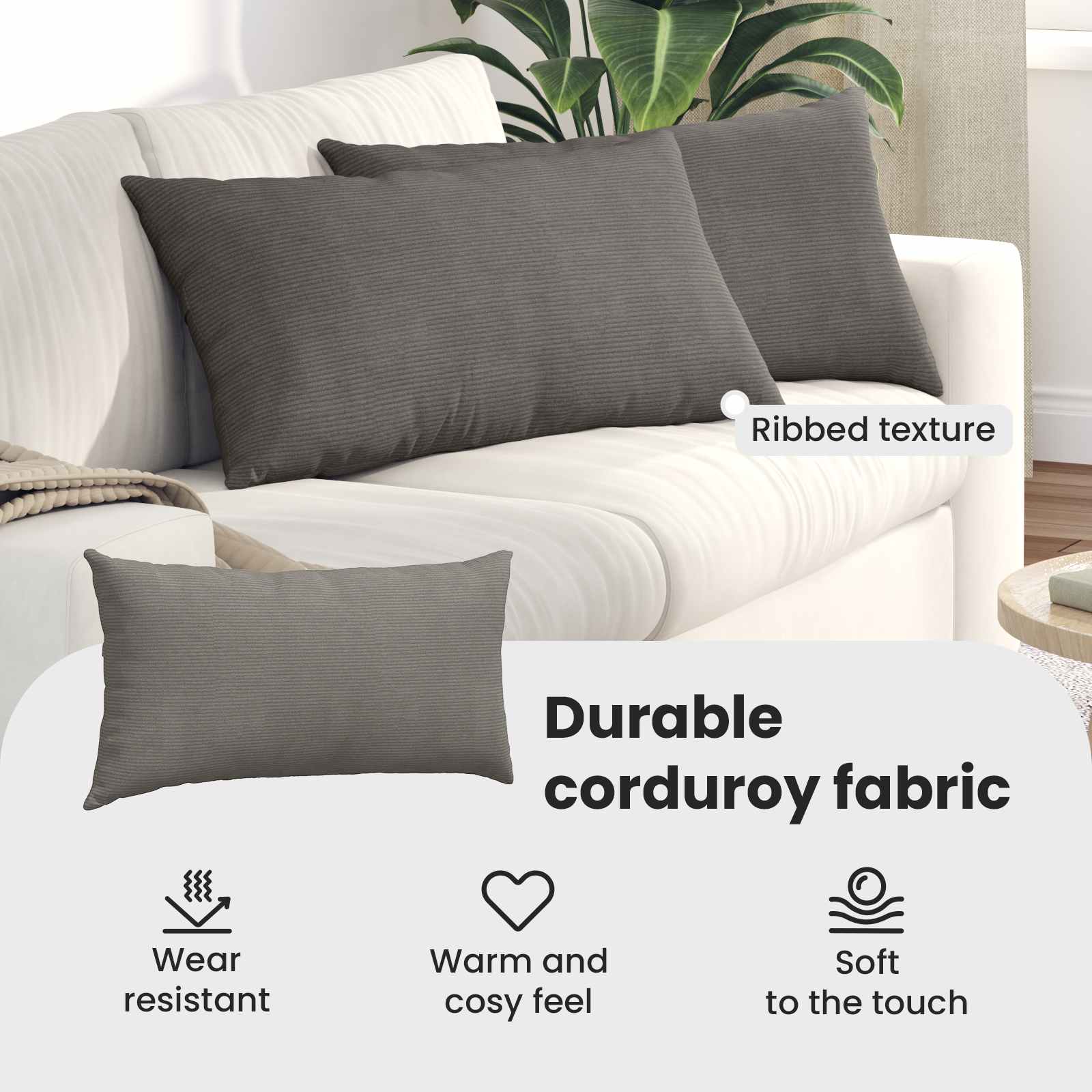Sofa Pagalvės 2 pcs Šviesiai pilka 80 x 40 cm