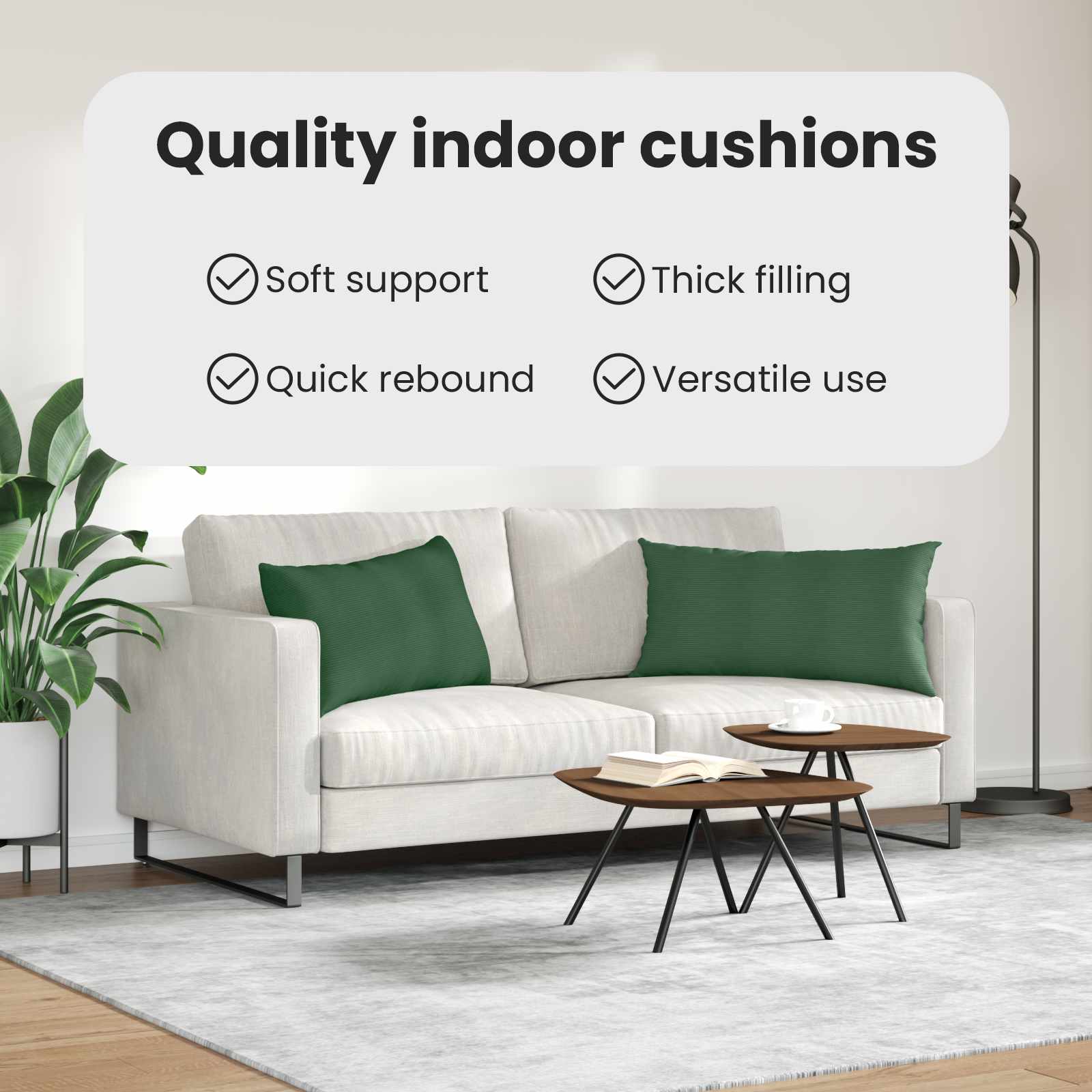 Sofa Pagalvės 2 pcs Tamsiai žalia 80 x 40 cm Kordūrinis audinys