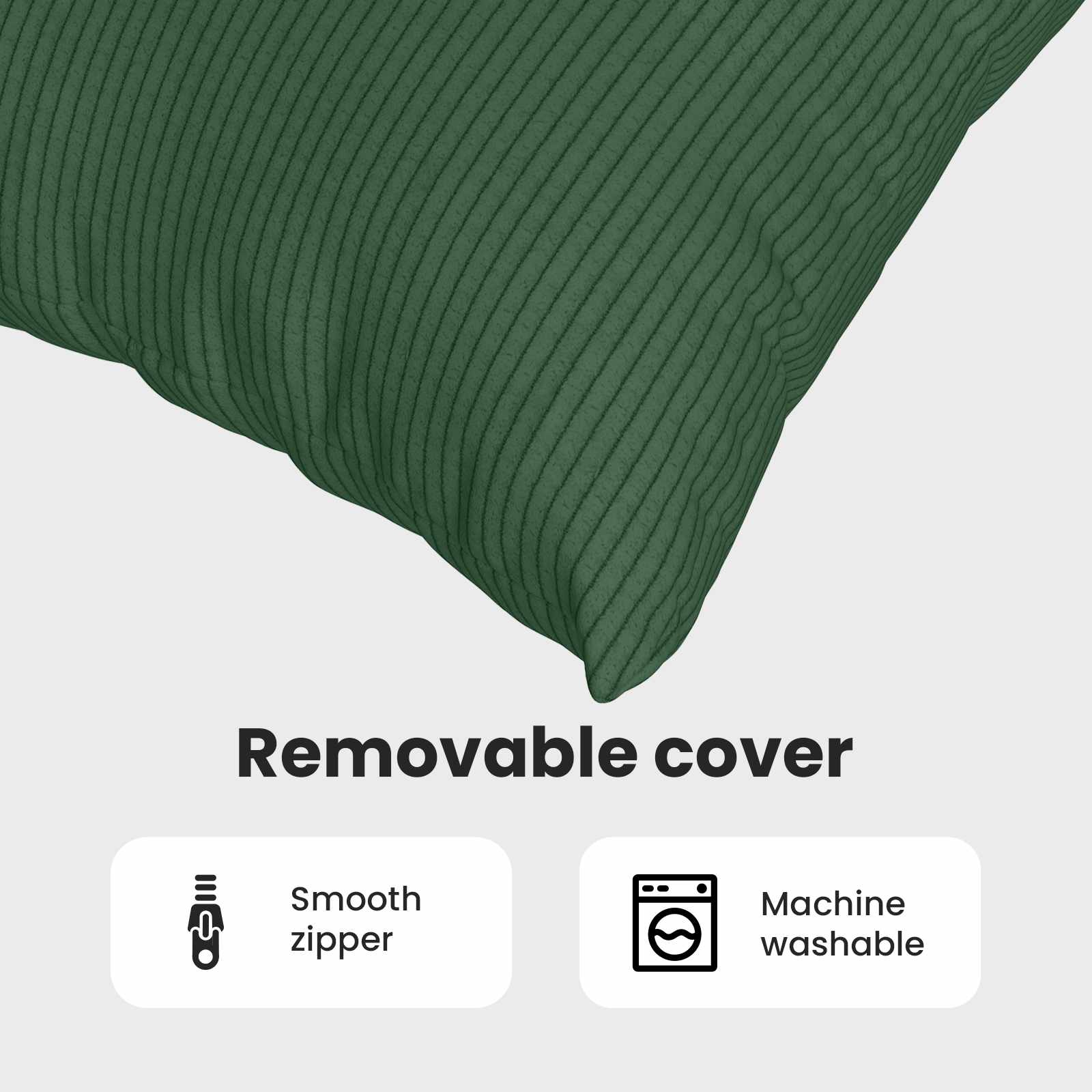 Sofa Pagalvės 2 pcs Tamsiai žalia 80 x 40 cm Kordūrinis audinys