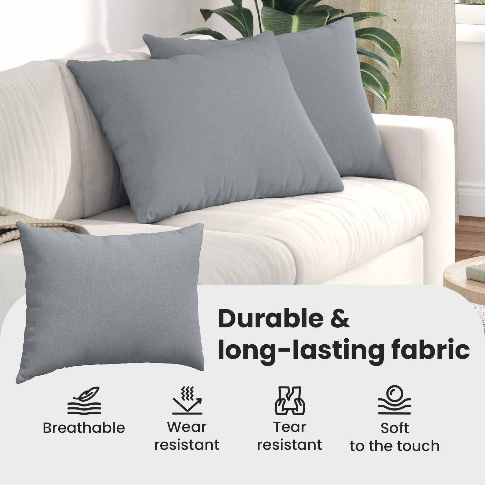 Sofa Pagalvės 2 pcs Šviesiai pilka 70 x 50 cm audinys
