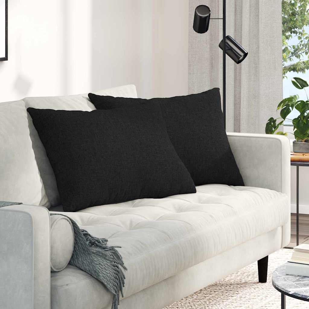 Sofa Pagalvės 2 pcs Juoda 70 x 50 cm audinys
