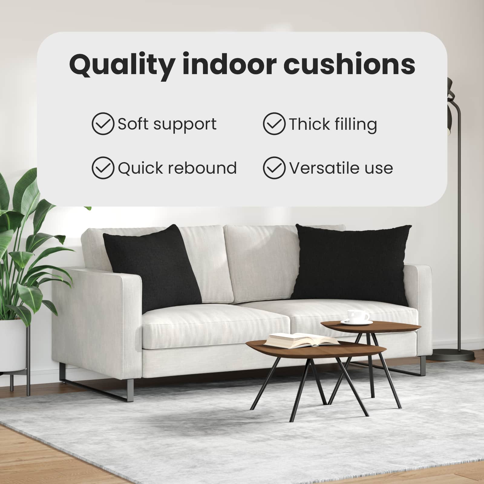 Sofa Pagalvės 2 pcs Juoda 70 x 50 cm audinys