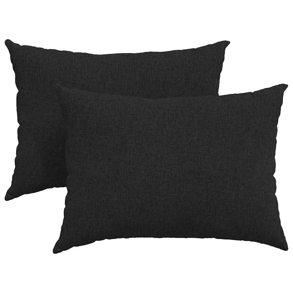 Sofa Pagalvės 2 pcs Juoda 70 x 50 cm audinys
