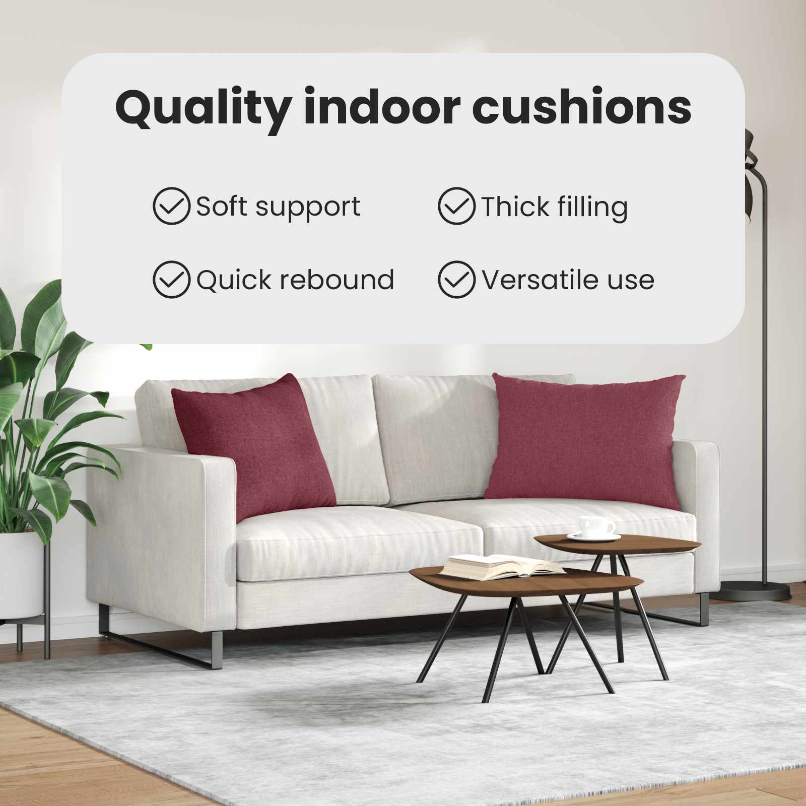 Sofa Pagalvės 2 pcs Vyno raudona 70 x 50 cm audinys