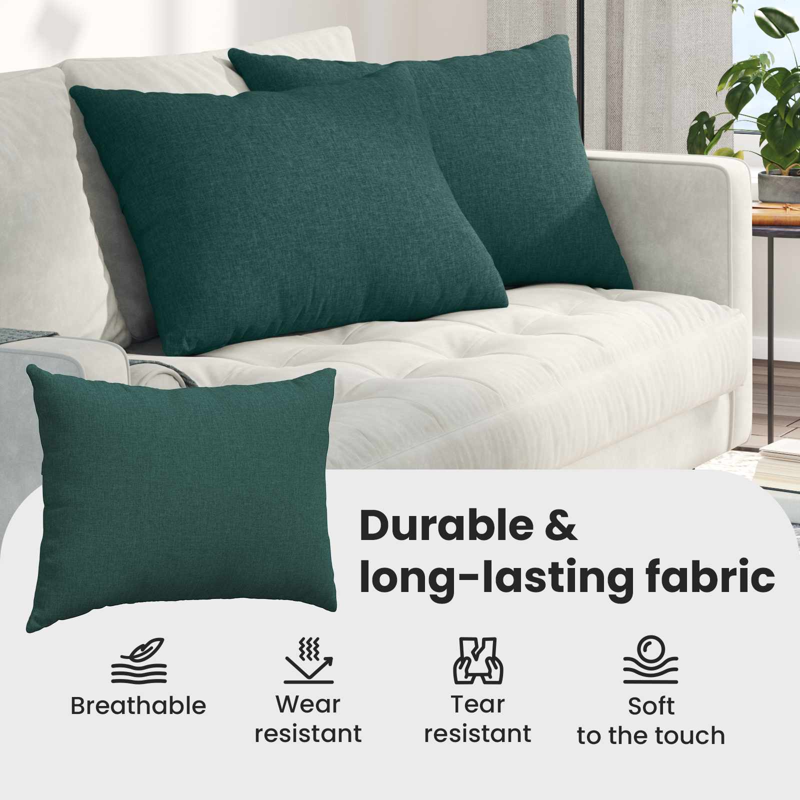Sofa Pagalvės 2 pcs Tamsiai žalia 70 x 50 cm audinys