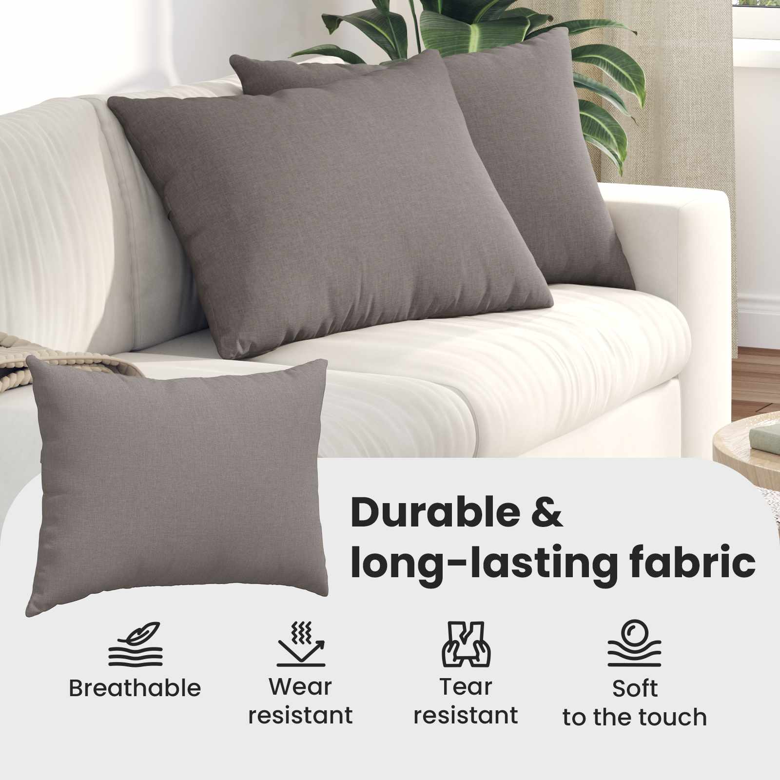 Sofa Pagalvės 2 pcs Taupe 70 x 50 cm audinys
