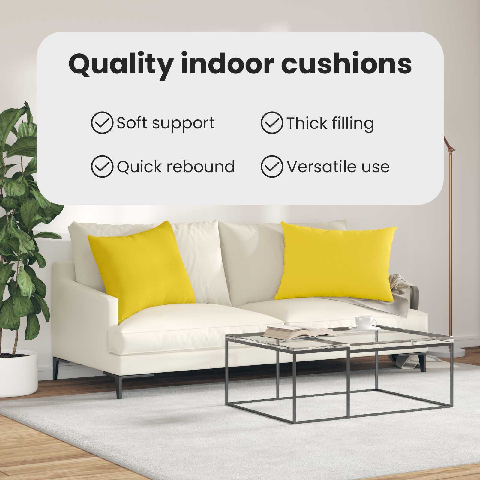 Sofa Pagalvės 2 pcs Šviesi geltona 70 x 50 cm audinys