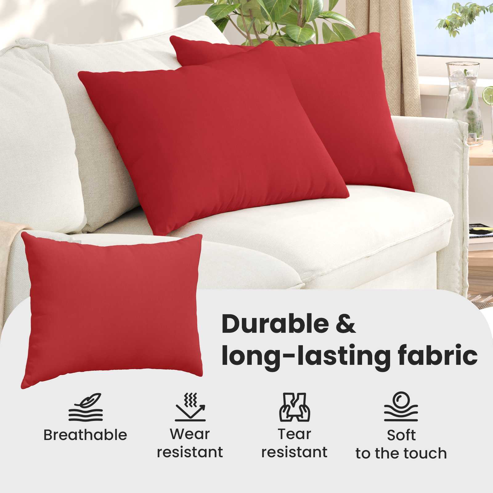Sofa Pagalvės 2 pcs Raudona 70 x 50 cm audinys