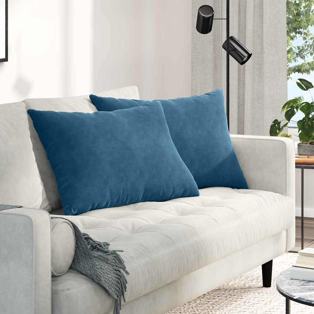 Sofa Cushions 2 pcs Blue 70 x 50 cm Corduroy fabric