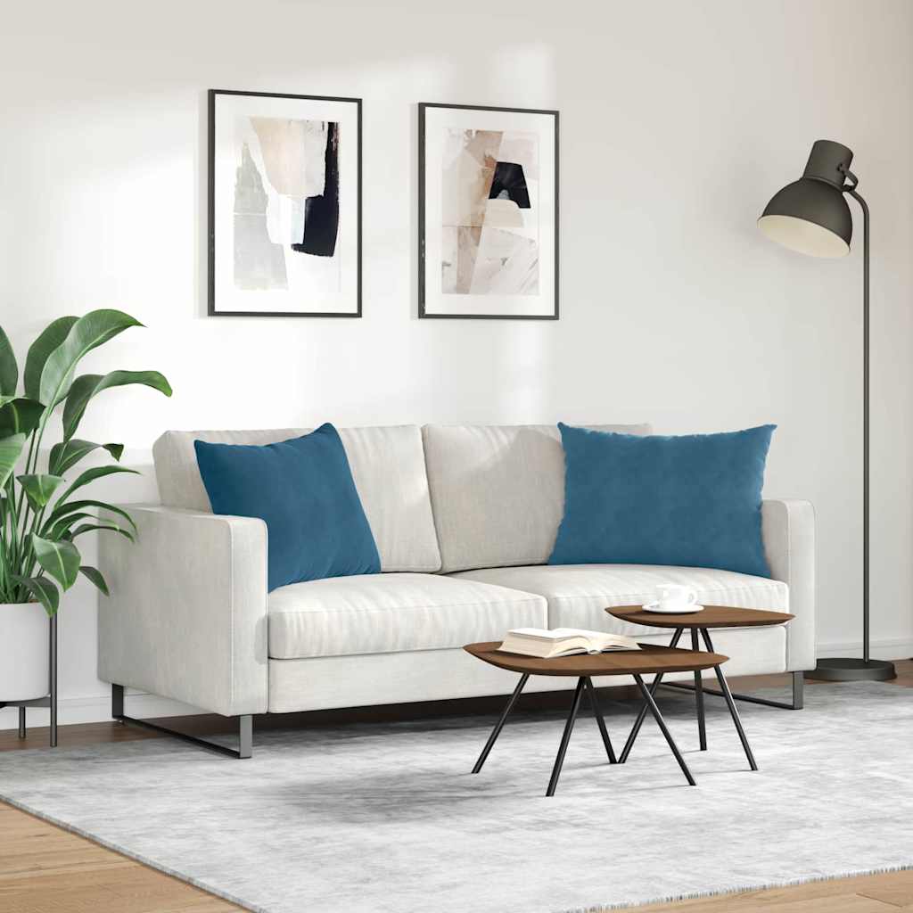 Sofa Cushions 2 pcs Blue 70 x 50 cm Corduroy fabric