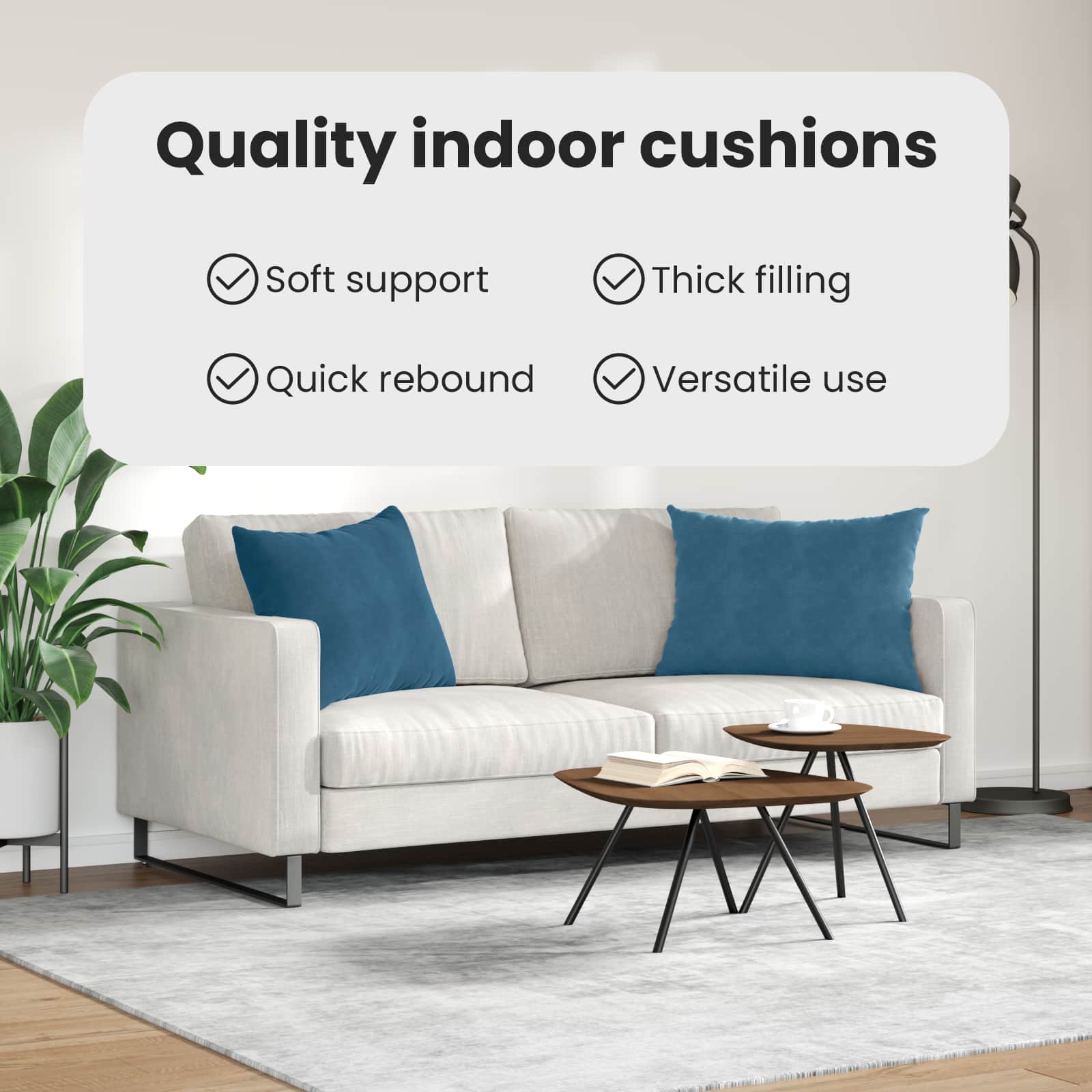Sofa Pagalvės 2 pcs Mėlyna 70 x 50 cm Kordūrinis audinys
