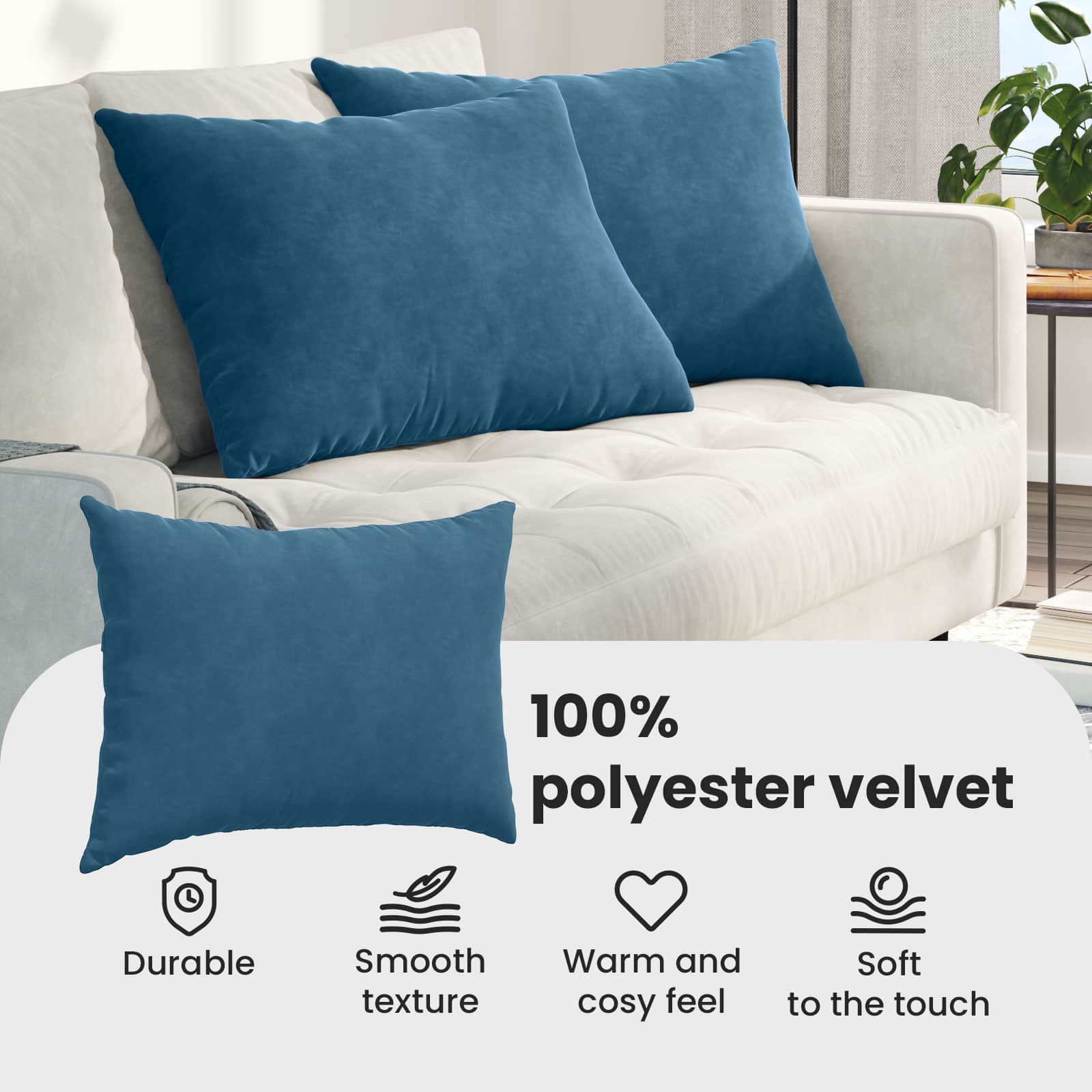 Sofa Pagalvės 2 pcs Mėlyna 70 x 50 cm Kordūrinis audinys
