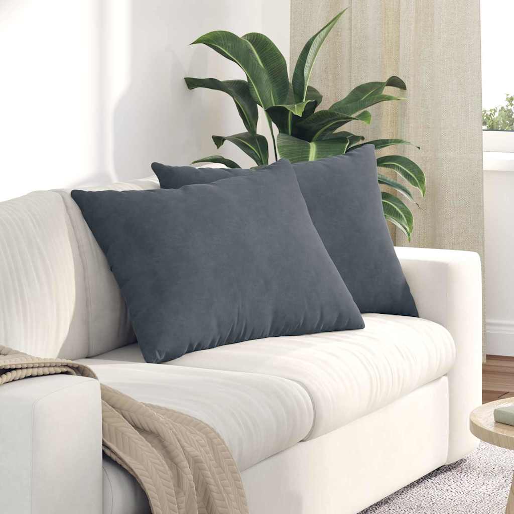 Sofa Cushions 2 pcs Dark Grey 70 x 50 cm Corduroy