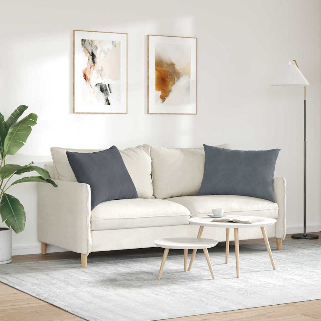Sofa Cushions 2 pcs Dark Grey 70 x 50 cm Corduroy