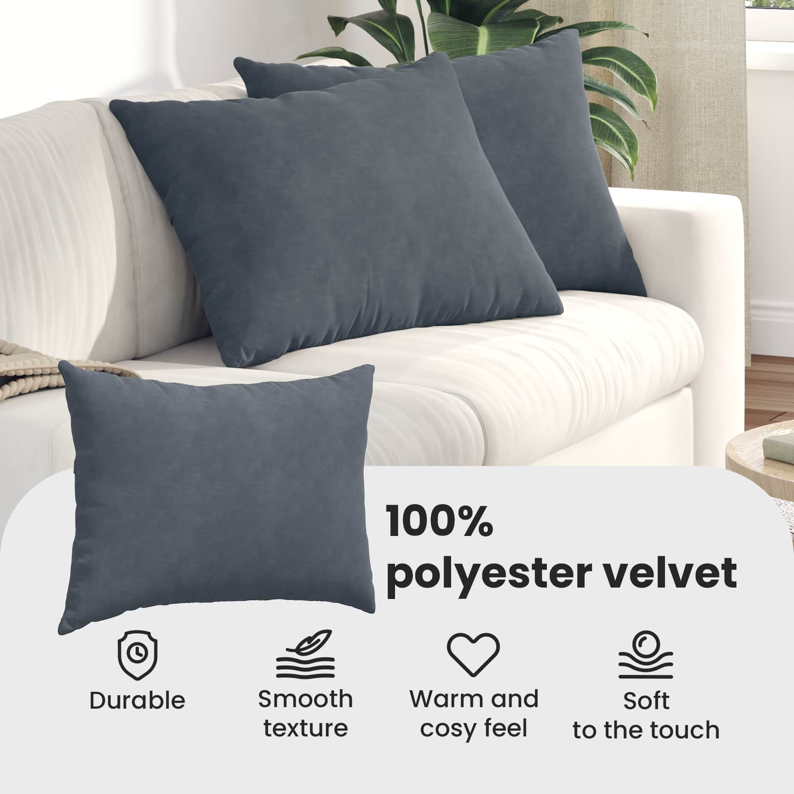 Sofa Pagalvės 2 pcs Tamsiai pilka 70 x 50 cm Kordūrinis audinys
