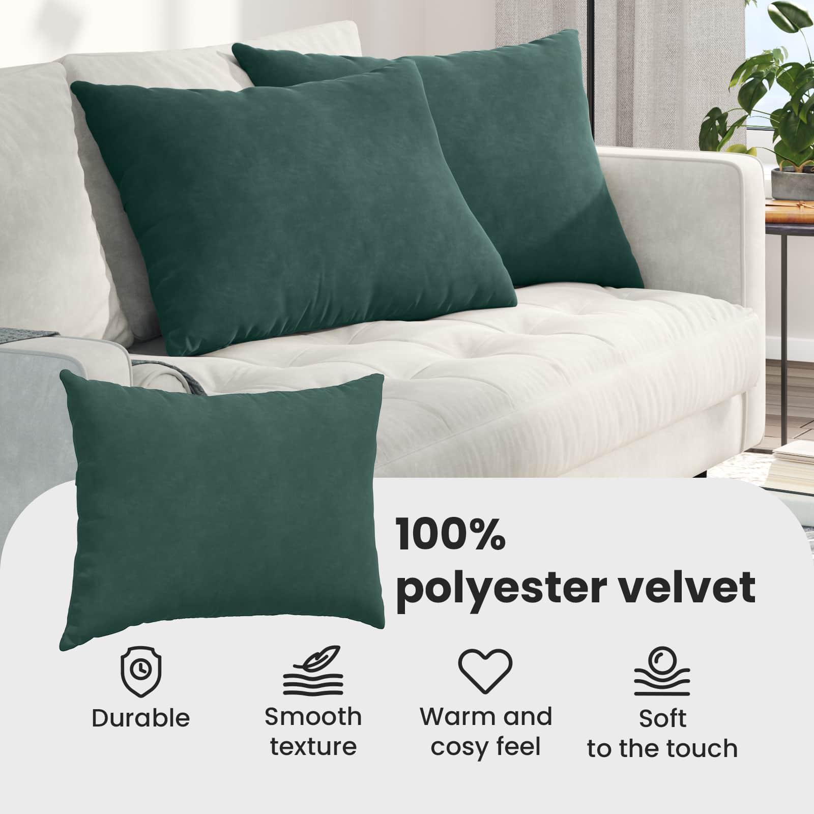Sofa Pagalvės 2 pcs Tamsiai žalia 70 x 50 cm Kordūrinis audinys