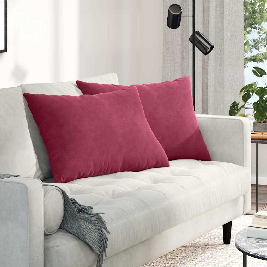 Sofa Pagalvės 2 pcs Vyno raudona 70 x 50 cm Kordūrinis audinys