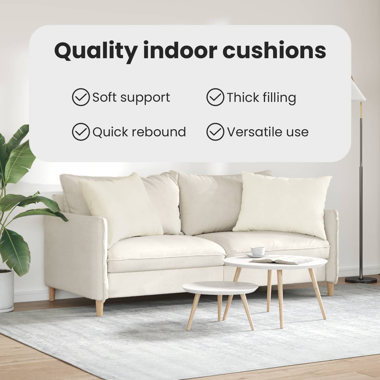 Sofa Pagalvės 2 pcs Kreminė 70 x 50 cm Kordūrinis audinys